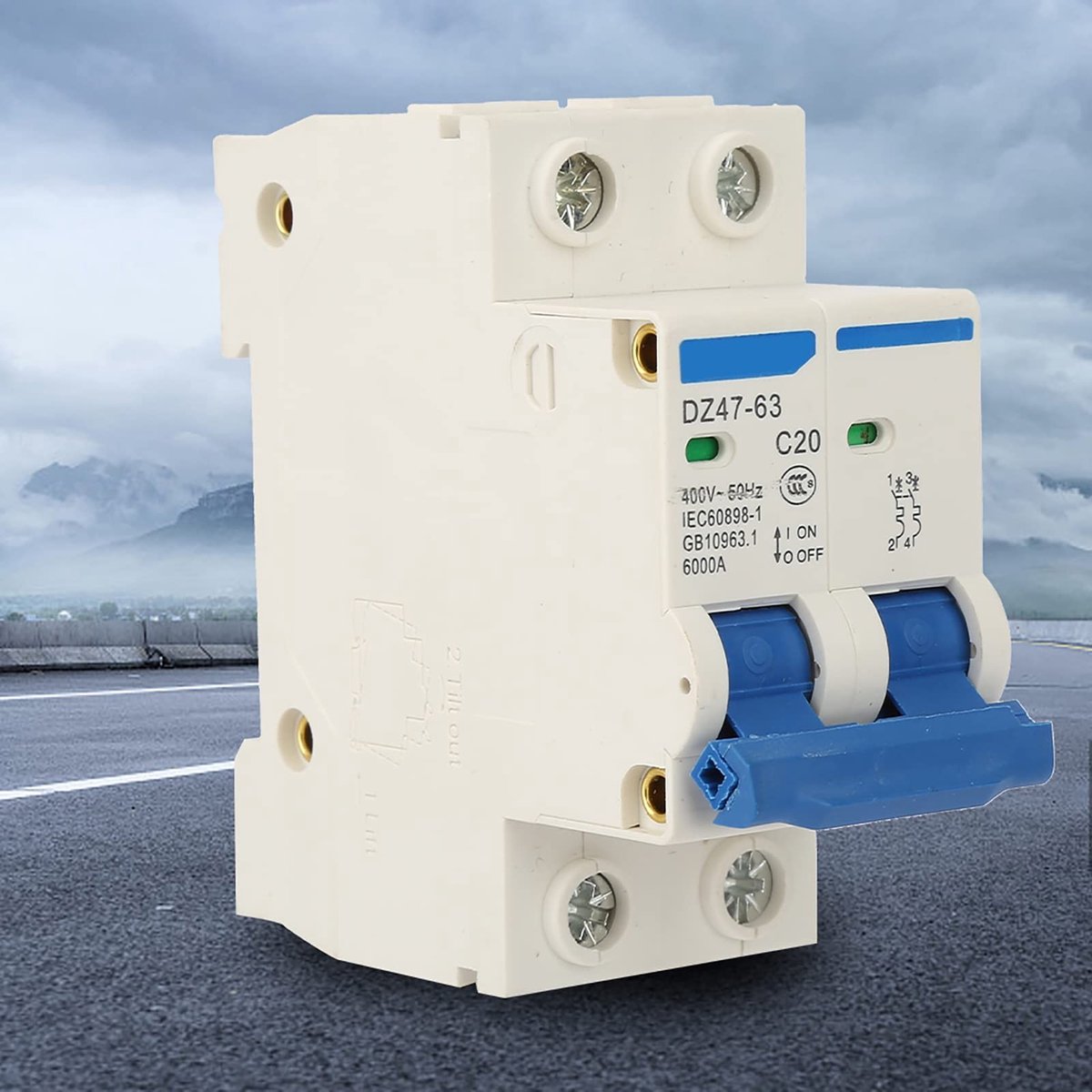 Byshayne - Miniatuur schakelaars - 2-polige stroomonderbreker - 400VAC - 20A - Betrouwbare bescherming - Geschikt voor diverse toepassingen - Compa