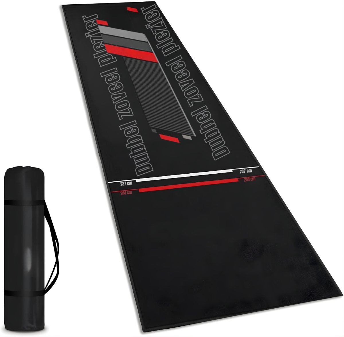 KAD® Dartmat Met Oche - Dartmat - Dartsmat - Zwart - 297cm x 66cm x 297cm