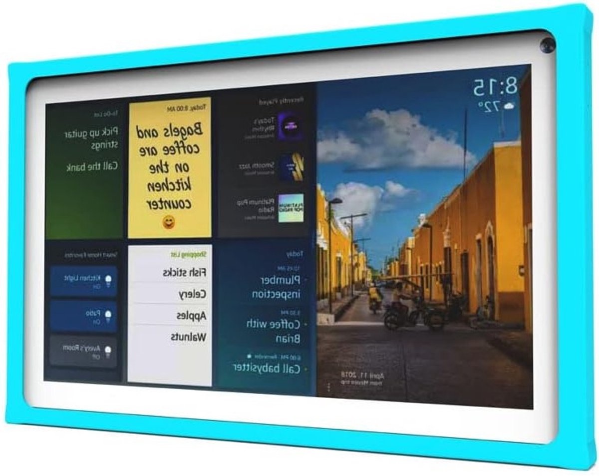 Siliconen Beschermhoes voor Echo Show 15, Stofbescherming, Schokbestendig en Duurzaam Design, Blauw