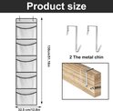 Afmetingen van de hangende opberger: 130 cm x 32,5 cm. Inclusief 2 metalen haken.