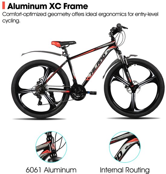 Novari - Mountainbike - Fiets - Mountainbike 26 inch - Uniek spaakontwerp - Lichtgewicht aluminium frame - Stevige vering van Merkloos — afbeelding 3