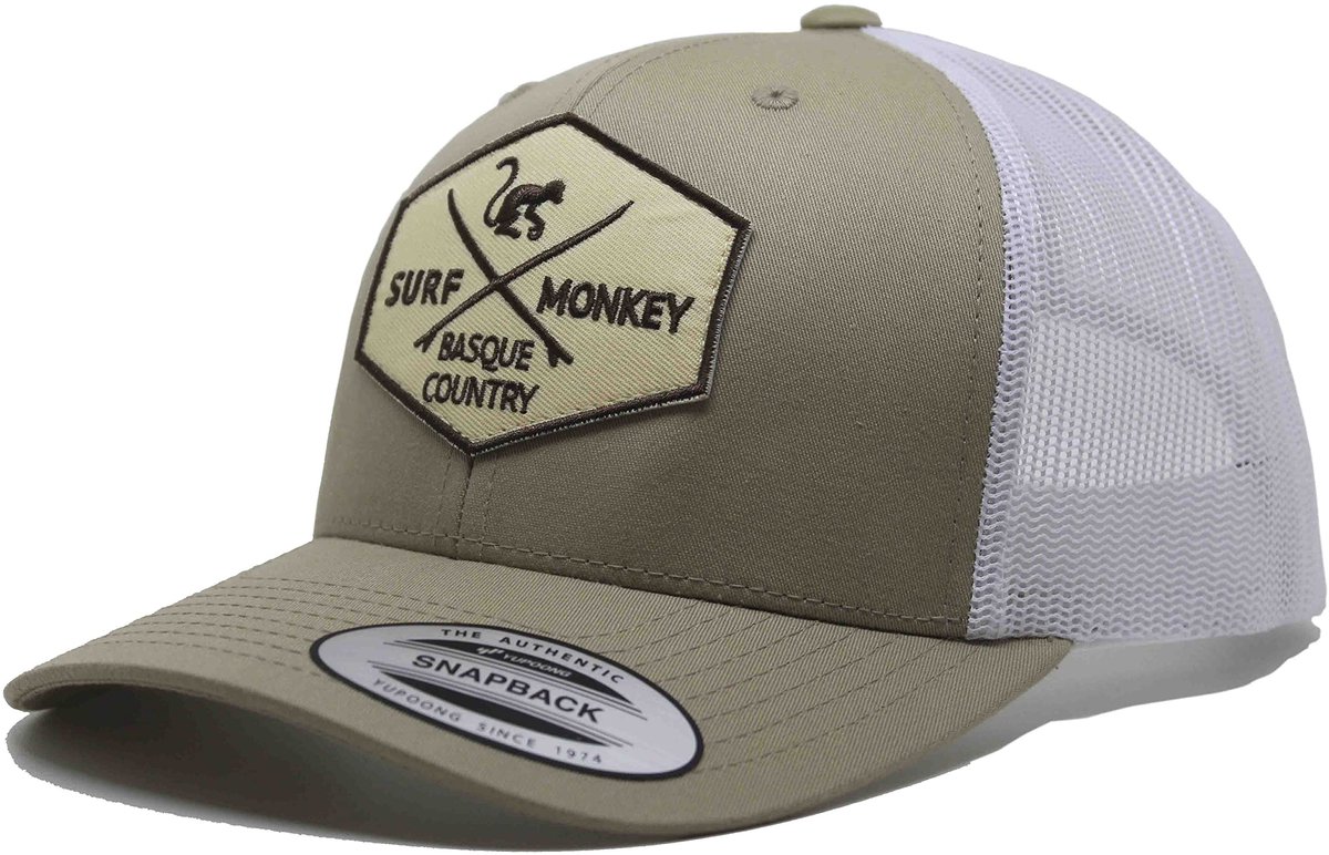 Surf Monkey - Trucker Cap - 6 Panel - One Size - Snapback - Wit