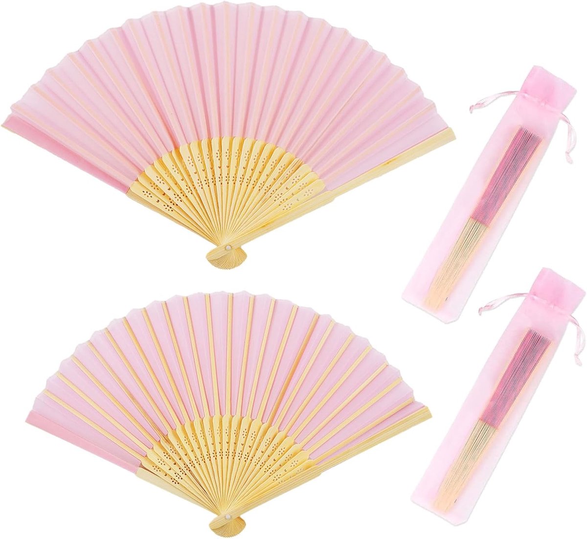 Handwaaier - Spaanse Handwaaier - Verkoeling Waaiers voor Zomerse Themperatuur - Waaier Festival - Chinese Waaier - Festival Waaier - Verkoelend - Handventilator - Tegen Opvliegers - 2 Stuks - Roze - van Imperatoris