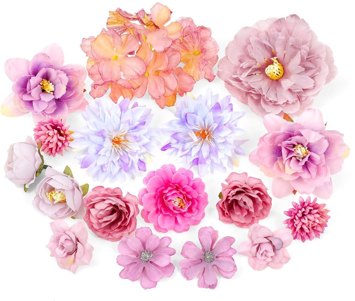 NTHProducts - Kunstbloemen - Decoratieve Bloemen - Herbruikbaar - Paars - Bruiloft Decoratie - Voor Huis en Tuin - 17 Stuks