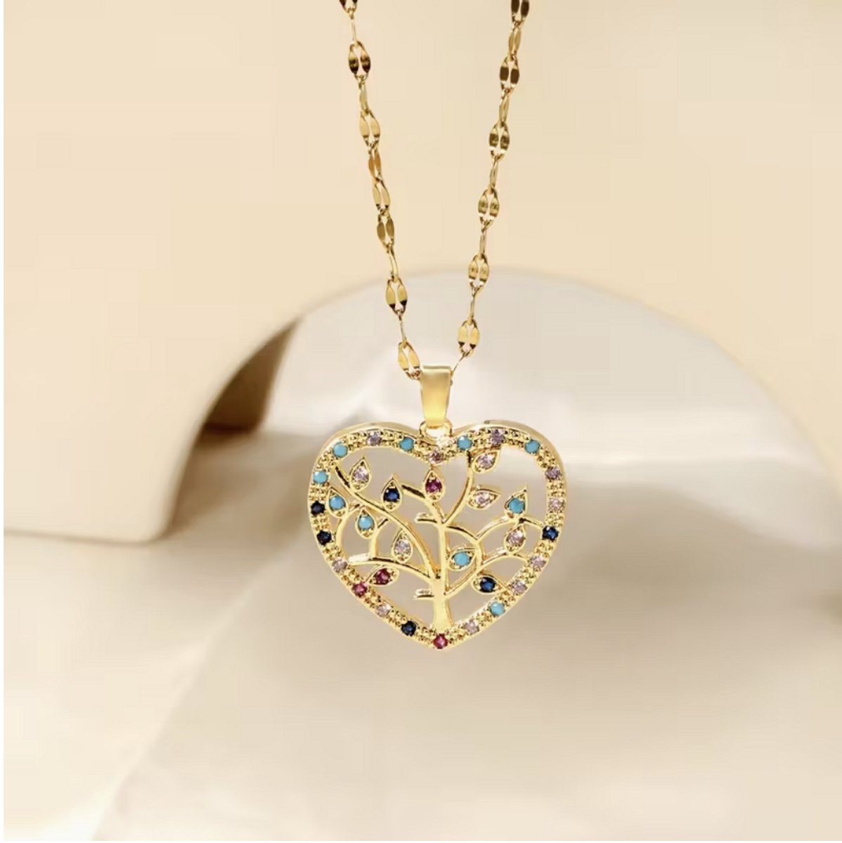 ketting - Verguld - Goudkleurig - Stijlvolle ketting - Roestvrijstalen -Vintage hanger ketting - vrouwen - cadeau