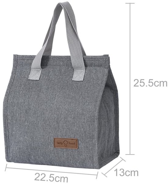 MTTProducts - Cooler Bag - Insulated lunch bag - Perfect voor school en kantoor - Grijs - Waterproof - Ideaal voor picknicks - Compact formaat van Mttproducts — afbeelding 4