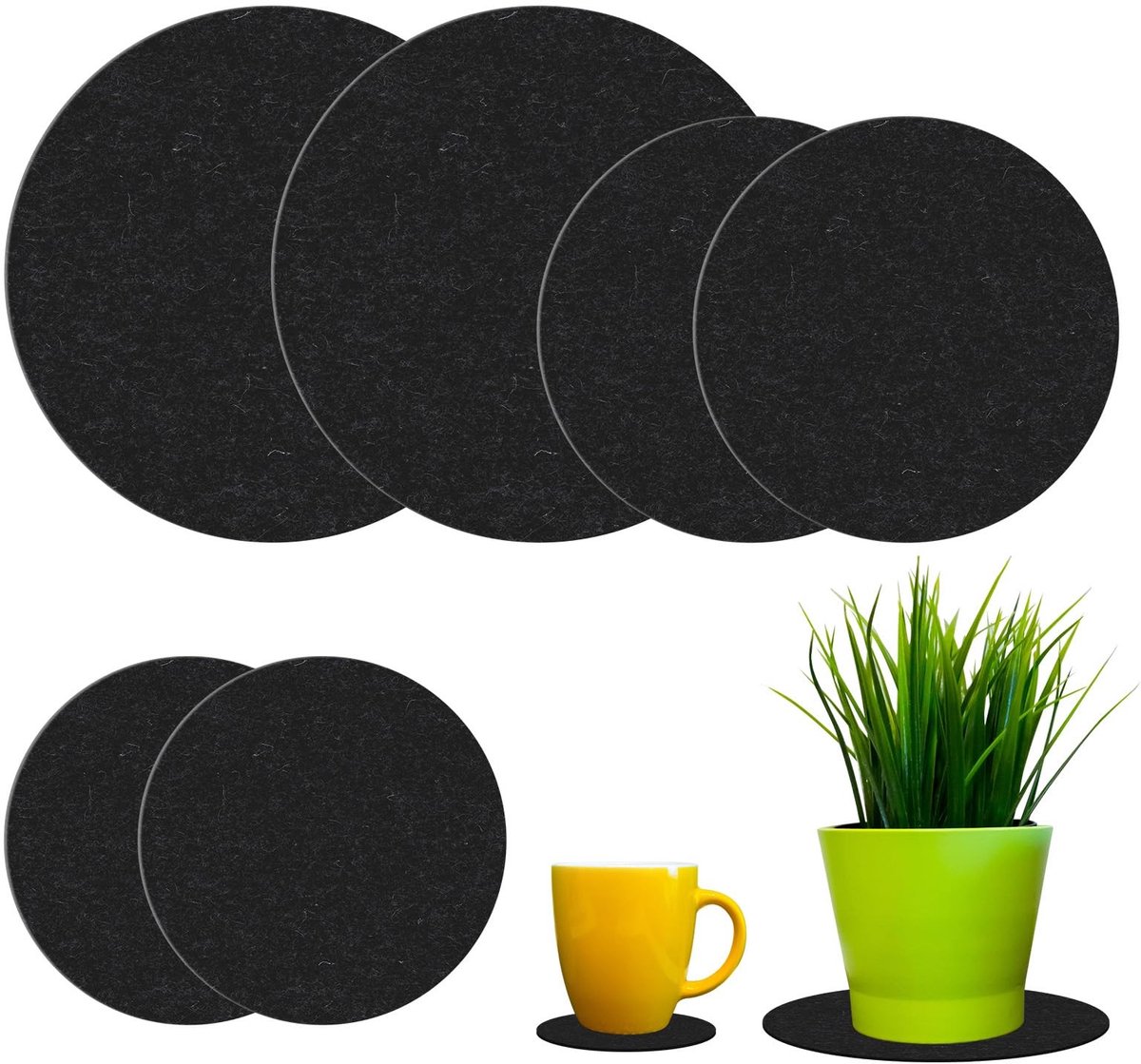 Plantenschotels omkeerbaar - Plantenonderzetters voor binnen en buiten - 6 stuks