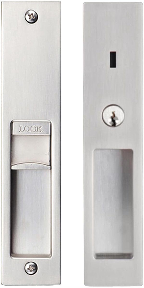 MTTProducts - Sliding Door - Mortise Lock - Veilig en stijlvol - Zilver - Invisible Lock Set - Perfect voor houten deuren en meubels