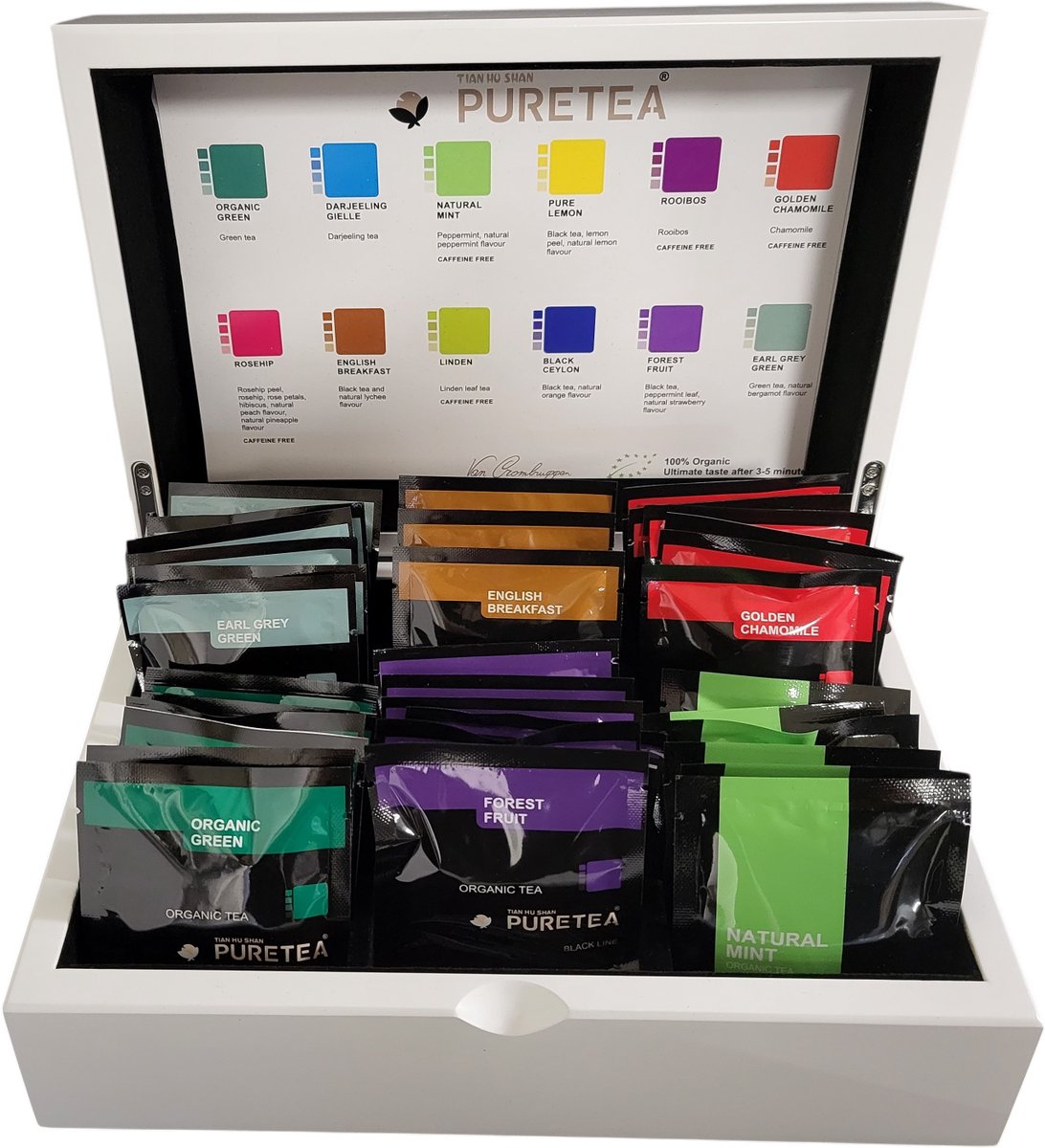 Pure Tea theedoos 6 vaks wit | Blackline | 28x19x10
