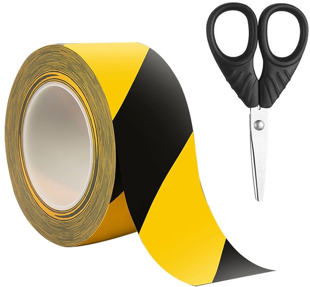 Reflecterende Plakband Geel Zwart, 33m x 5cm, Veiligheidsband, Waterdichte Waarschuwingsband voor Auto's en Trailers, Ideaal voor Markeren en Beveiligen