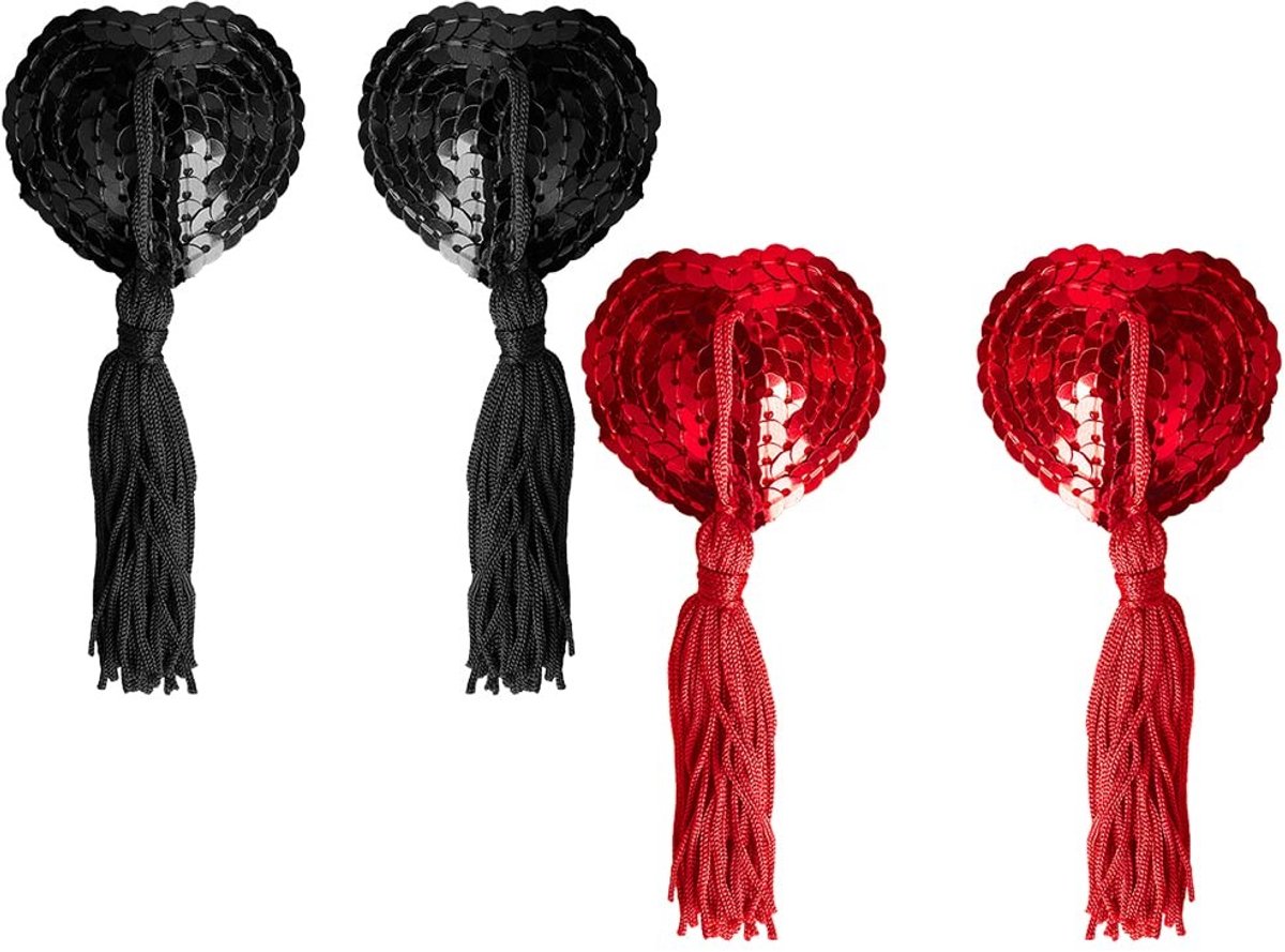 Allecto - Tepelstickers - Zelfklevend - Comfortabel - Zwart en rood - Herbruikbaar - Voor heren - 5 cm