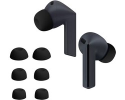 kwmobile 6x cover voor in-ear oortjes geschikt voor Samsung Galaxy Buds 3 FE - Vervangende oordopjes van siliconen in zwart - 3 maten