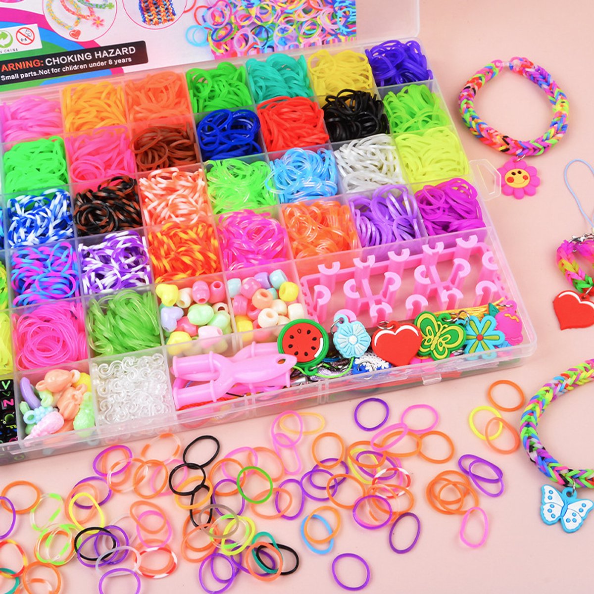 Joyage Armbandjes maken meisjes – 40 kleuren - Loombandjes set - Armbandjes maken kind knutselpakket meisjes speelgoed meisje 6 jaar 7 jaar 8 jaar 9 jaar Knutselen bracelet making kit Sieraden maken meisjes Armbanden maken kinderen knutselen meisjes — afbeelding 5