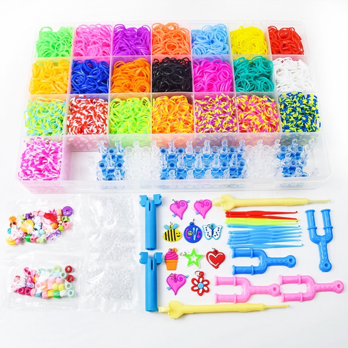 Joyage Armbandjes maken meisjes – 8000 stuks Loombandjes set - Armbandjes maken kind knutselpakket meisjes speelgoed meisje 6 jaar 7 jaar 8 jaar 9 jaar Knutselen bracelet making kit Sieraden maken meisjes - Armbanden maken kinderen knutselen meisjes