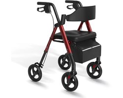 MakkelijkMooi Walker met Ergonomische Zitting - Rollator - 5 Hoogtes verstelbaar - 8 inch Wielen - Draagvermogen tot 150 kg