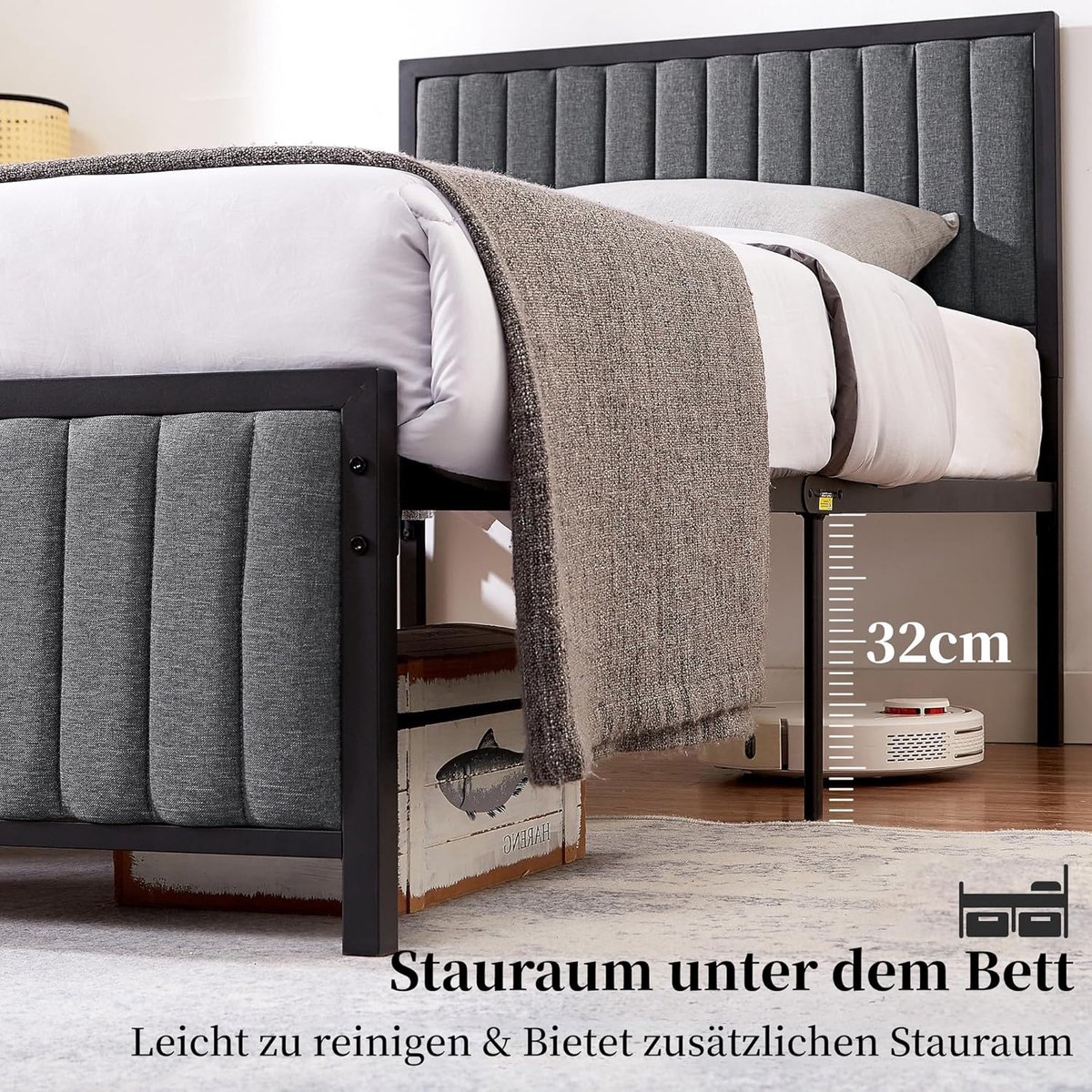 Modern Comfort Metalen Bedframe 140 - 140x200 cm - Arqam
