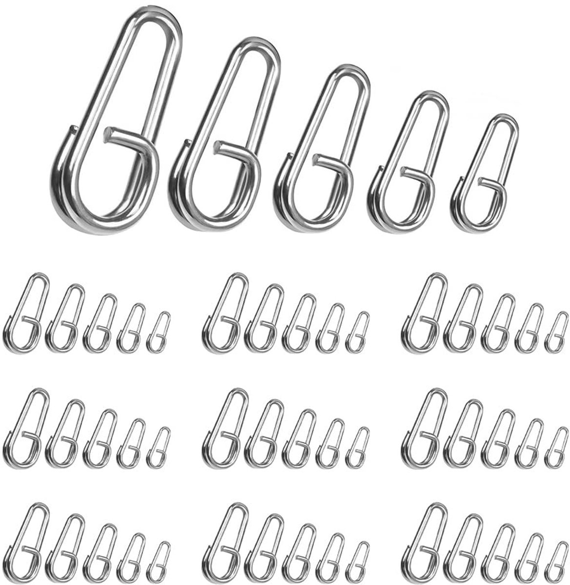 Quick Change Fishing Clips - 50 Stuks Rvs Power Clips voor Haak en Aas