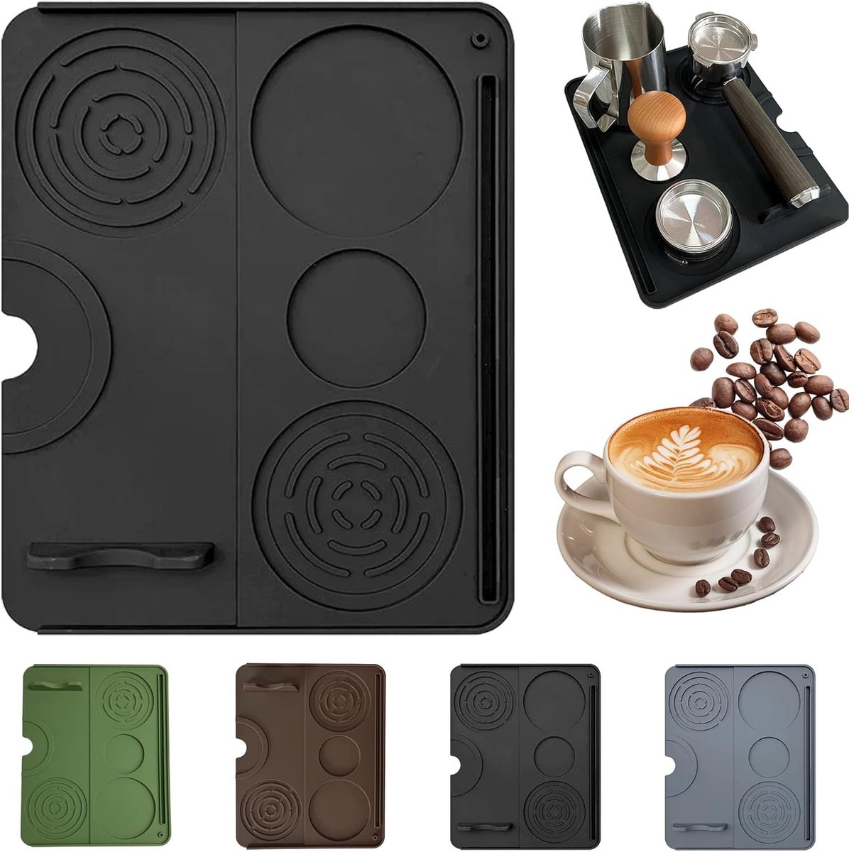 Siliconen koffiepad houder voor 20 pads - zwart, duurzaam, anti-slip en eenvoudig te reinigen
