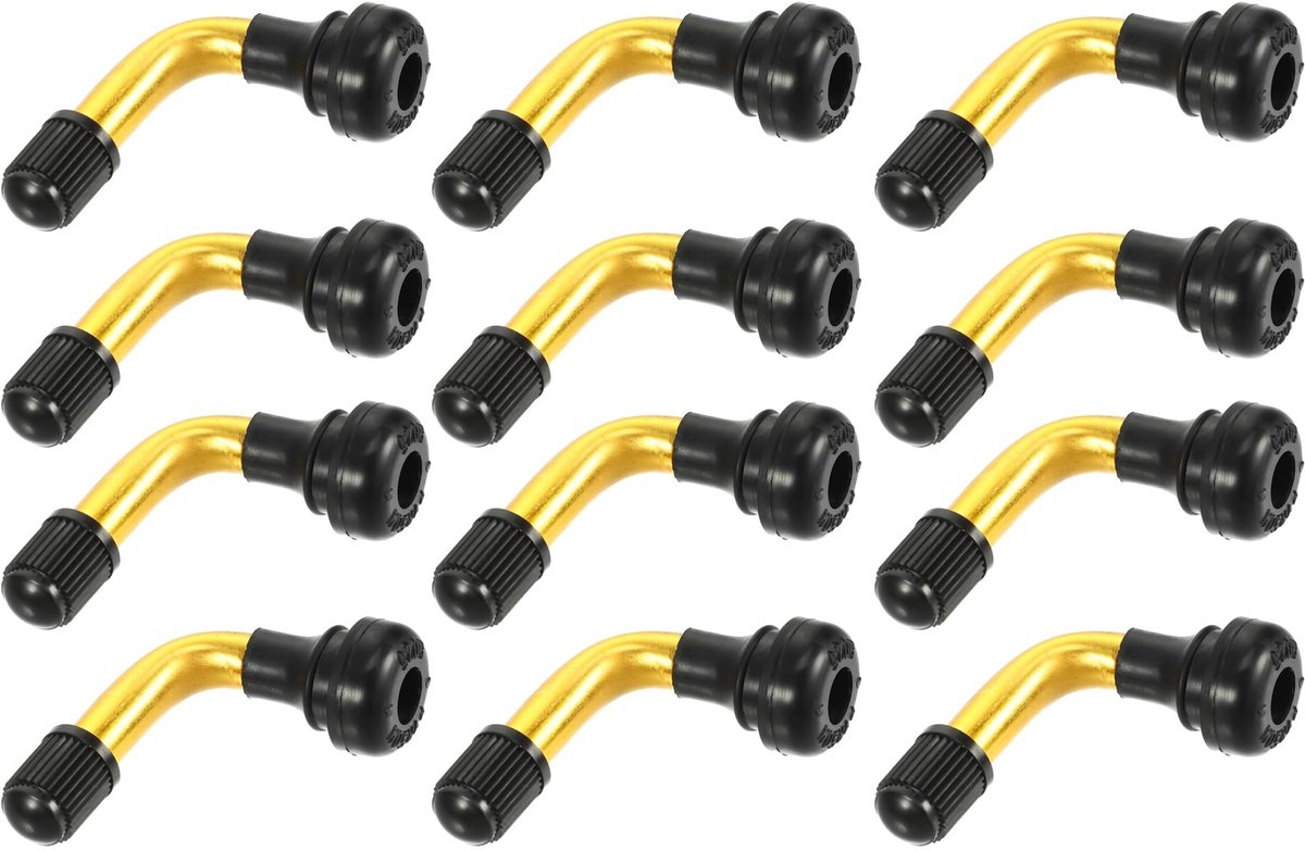 Allecto - 12Pcs Universal PVR50 Tubeless Valve Caps - Essentieel voor Motorrijden - Gouden Tonen - Antilek Oplossing - Geschikt voor Fietsen en Sco...