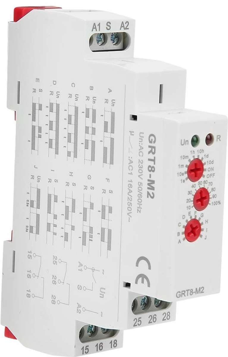 Allecto - Timer - Vertraging Timer - 10 Functies - AC 220V - Geschikt voor Din Rail - Compact formaat - Energiezuinig