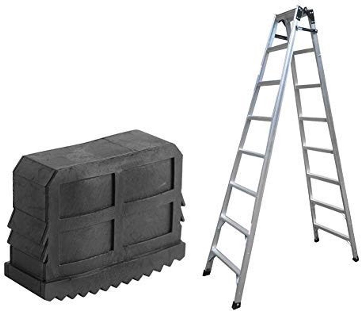 Allecto - Rubber Guide Feet - Ladder Vervangingspads - Antislip Voeten - Zwart - Universele Rubber Voeten - Veilig en Duurzaam - Geschikt voor Alum...