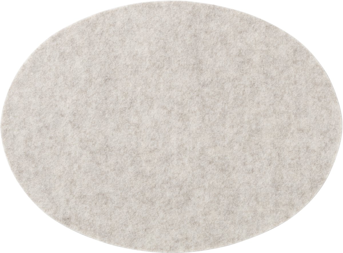 2 Vilten Placemats Ovaal + 2 Onderzetters Beige 45x33cm