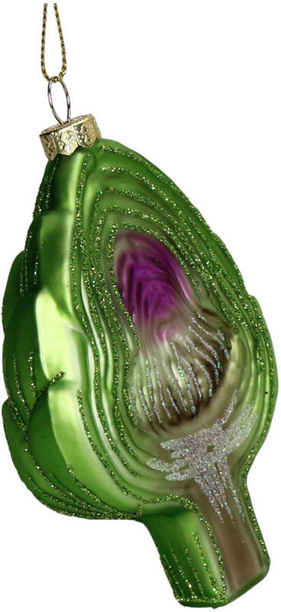 HD Collection Kerst Ornament Artisjok Glas Groen 11,1cm