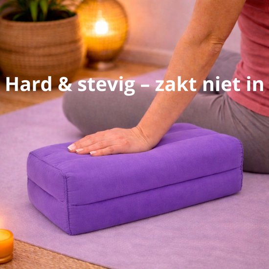 Yoga blok - Traditionele Thaise Kapok Yoga Ondersteuning Blok Kussen - Meditatie Kussen rechthoek - 35x15x10cm - paars van AYAQIQUE — afbeelding 2