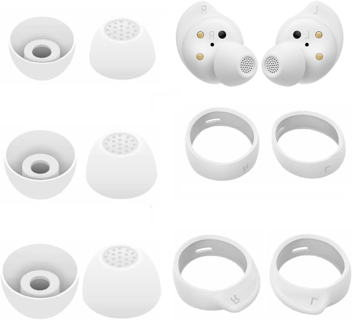 Comfortabele Silicone Oordopjes en Haakjes voor Galaxy Buds FE - Verbeterde Stabiliteit, Anti-slip Ontwerp, Eenvoudige Installatie - Vervangende Oordopjes voor Optimale Geluidskwaliteit en Draagcomfort