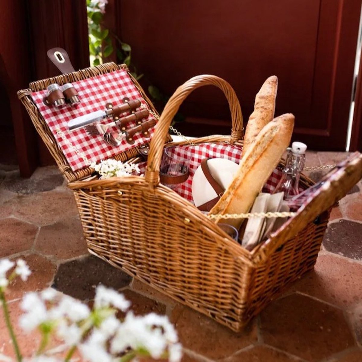 Strömshaga Luxe Complete Picknickmand set voor 4 personen Large 31 x 41 x 46 cm
