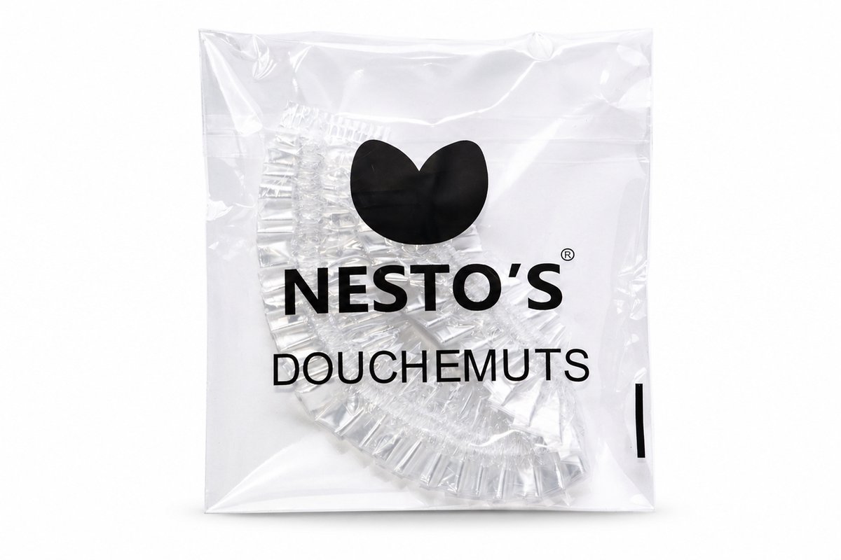 Nesto's® Wegwerp Douchemuts - Seperaat verpakt - Hotel - Bad Muts - Shower Cap - Douchekap - Dames - Plastic - per stuk verpakt - 100 stuks