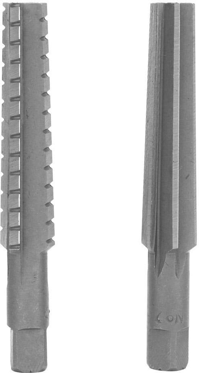 Shopcentral Reamer Set - Hand Reamers - Hoge precisie - 2 stuks - Scherp en duurzaam - Voor metaalbewerking - 1.5x12.5cm