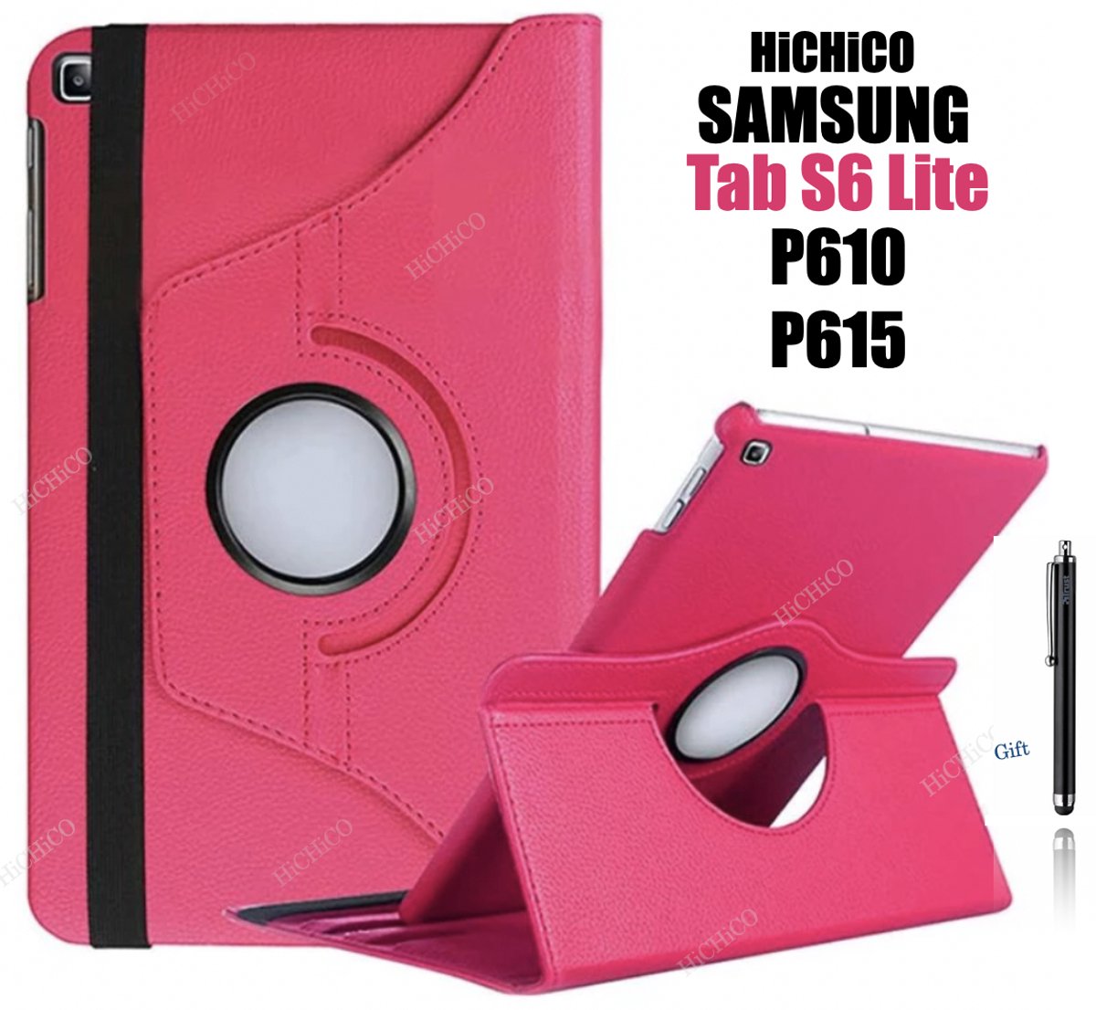 HiCHiCO® Tablet Hoes Geshikt voor Samsung Galaxy Tab S6 Lite 10.4” Hoesje - Samsung Galaxy Tab P610 Hoesje Rose - Galaxy Tab P615 Hoesje met Stylus Pen