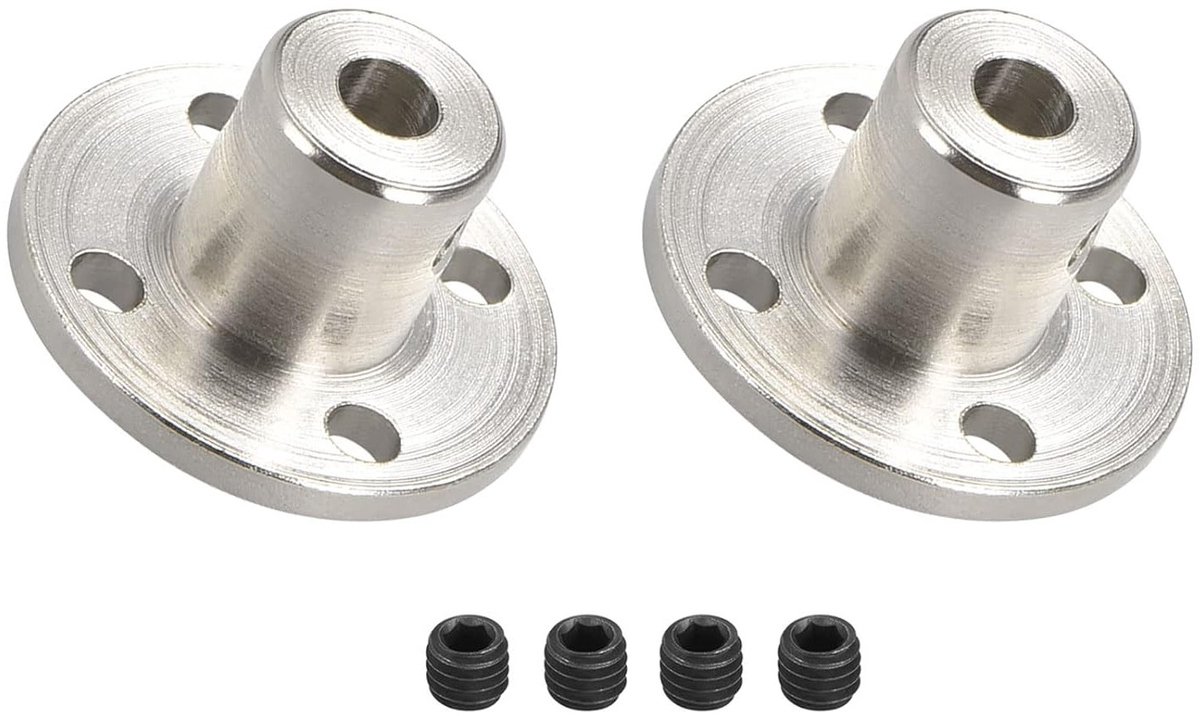 2 Stuks 4mm Binnen Diameter H12 x D10 Flens Koppeling Rigid Connector As Bevestiging met Schroeven voor DIY RC Motor Model en Hobbyprojecten