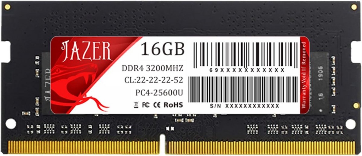 16GB DDR4 3200MHz Laptopgeheugen SODIMM CL22 Upgrade