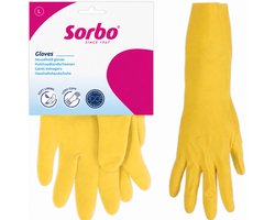 Sorbo Latex Huishoudhandschoenen Strong L - Schoonmaakhandschoenen met Antislip en Lang Manchet