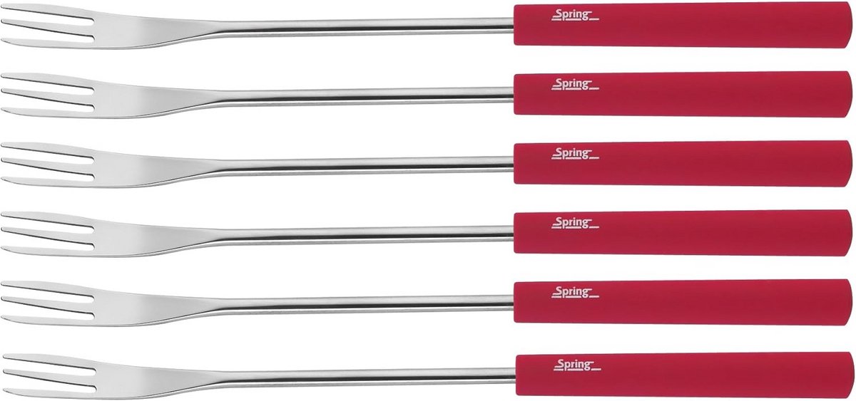 Kaasfonduevorken Set van 6 Rood 26 cm