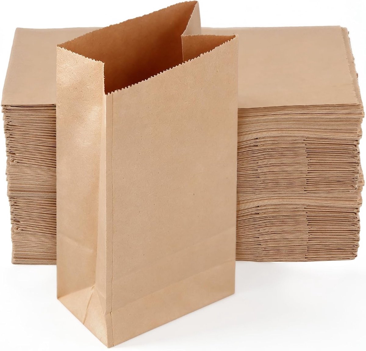 200 stuks bruine kraftpapieren zakken 9x5,5x17 cm - kleine geschenkzakjes voor feesten, verjaardag, huwelijksgunsten, Kerstmis, Pasen - vetbestendige traktatiezakken voor bakkerij, cadeauverpakking, milieuvriendelijk en herbruikbaar