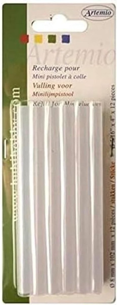 Lijmpistoolvulling Sticks, Transparant, Set van 12 Stuks