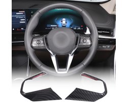 Car Steering Wheel Button Frame Cover Trim For X1 U11 2023-2024 - Interior Decoration Accessories - Carbon Fiber