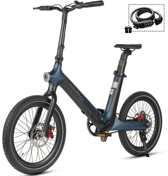 Elektrische Vouwfiets 20 Inch vankel Smart30 – 36V 250W Motor, 60 km Actieradius, Opvouwbaar, Comfortabel, Blauw