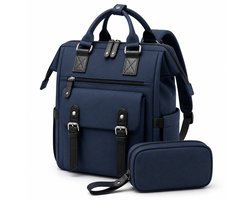 Sounix Laptoptas 15.6 inch - met Etui - Rugtas voor dames en heren - Schooltas - Hoge kwaliteit - Blauw