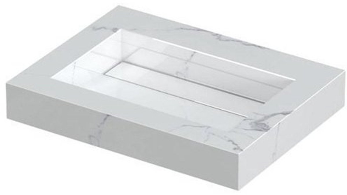 Ink Pitch meubelwastafel 60x45cm keramische slab - zonder kraangaten - Statuario