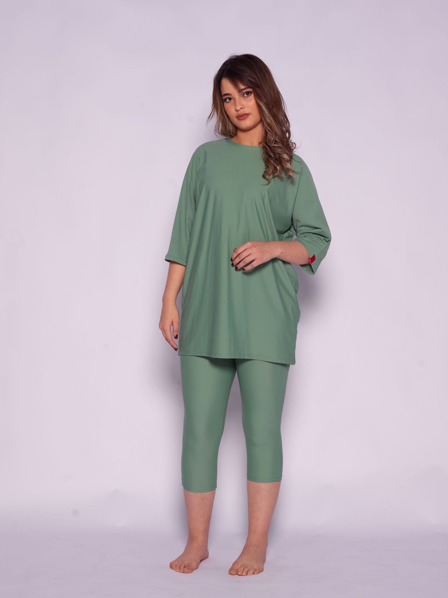 MYKINY BRAND - Burkini Majda - Groen - Maat XL - Badpak - Waterafstotend