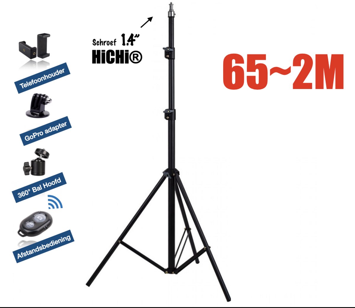HiCHi® Lampstandaard – Lamp Statief 65~2M