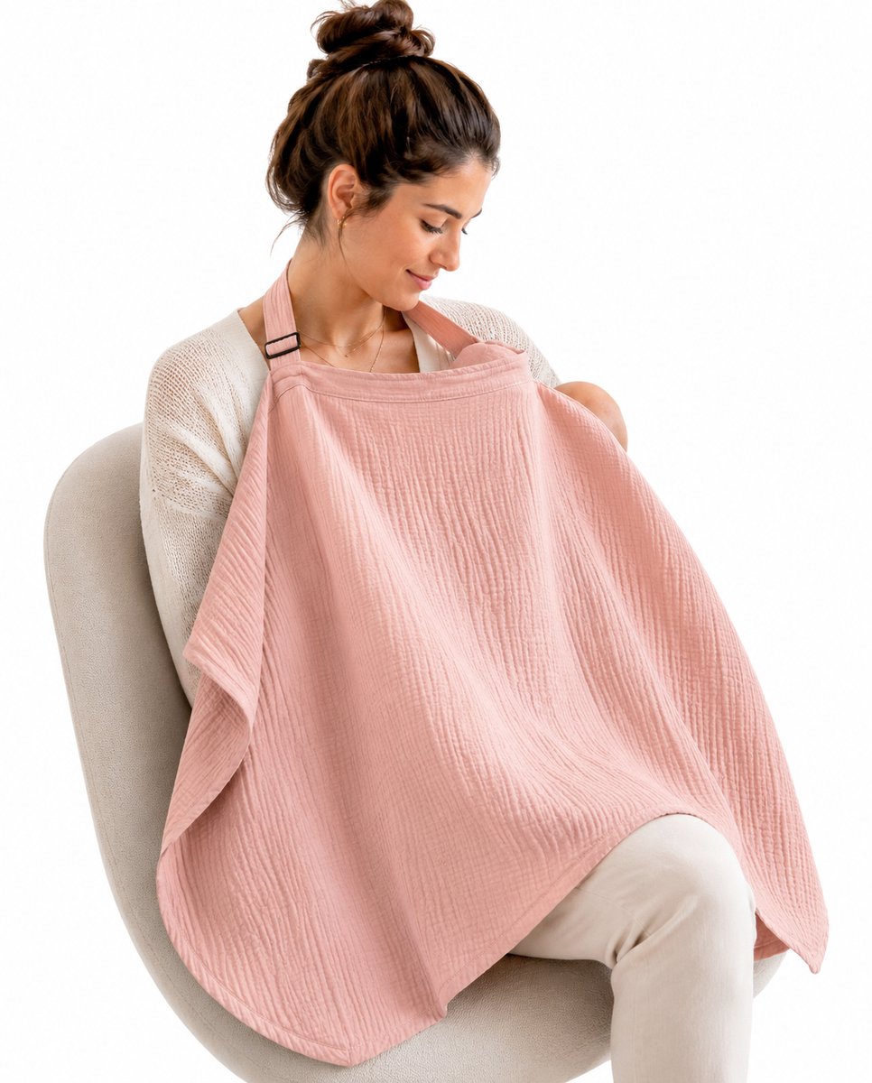 Hydrofiele Borstvoedingsdoek Roze – Voedingsdoek & Afschermdoek voor Moeders | Ademend & Verstelbaar