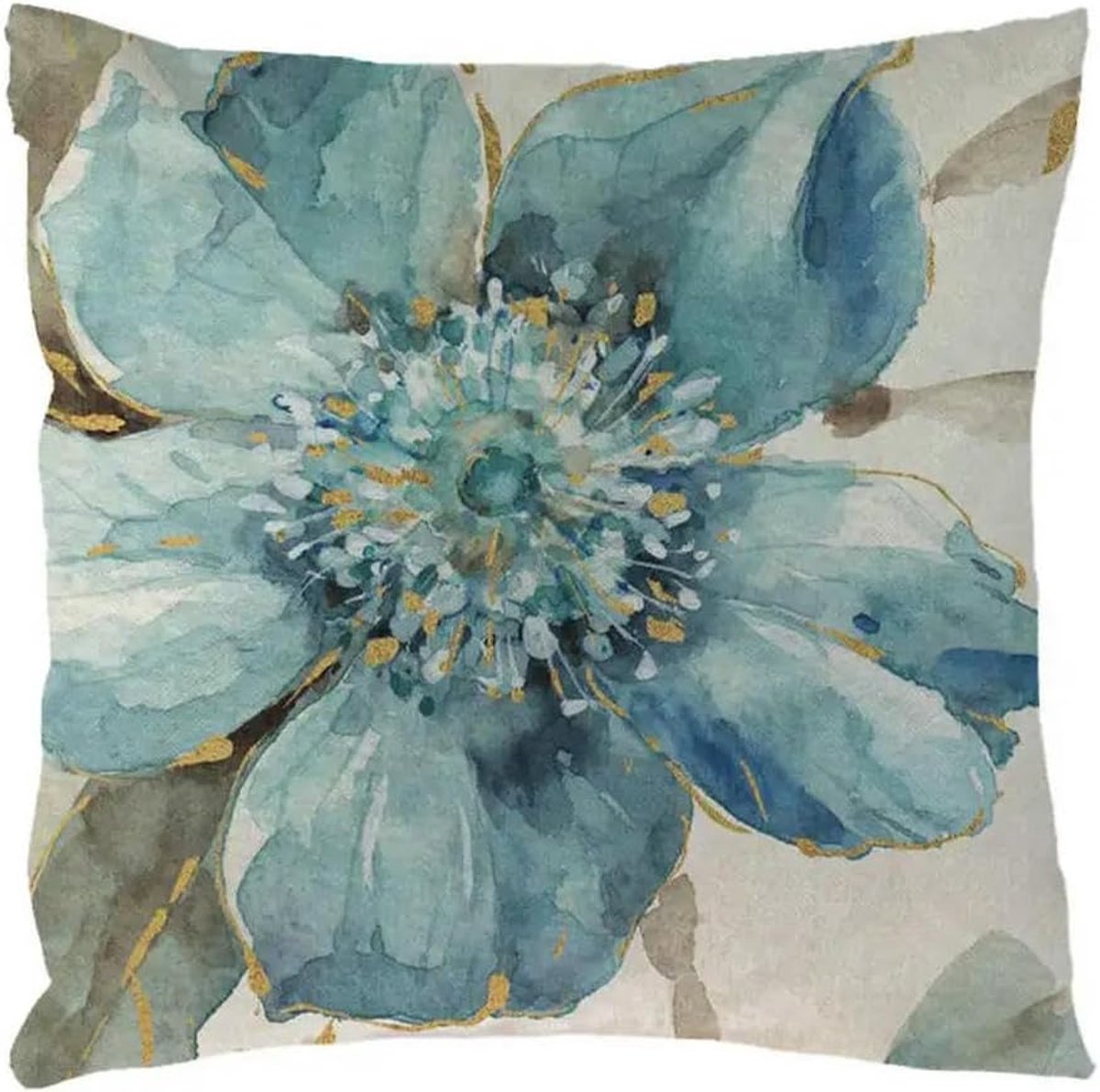 Kussenhoezen Set - Bloemen Vogels Decor - Bank Woonkamer - Duurzaam Katoen Linnen - 45x45