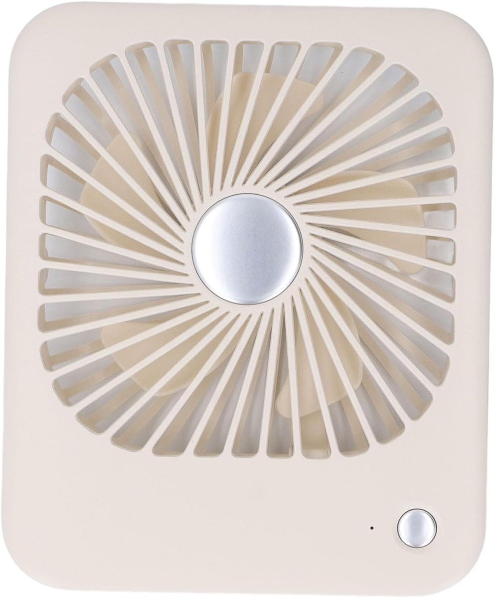 Bureauventilator - Kleine ventilator - Persoonlijke koeling - Stille werking - 18x14x4 cm - Romig wit