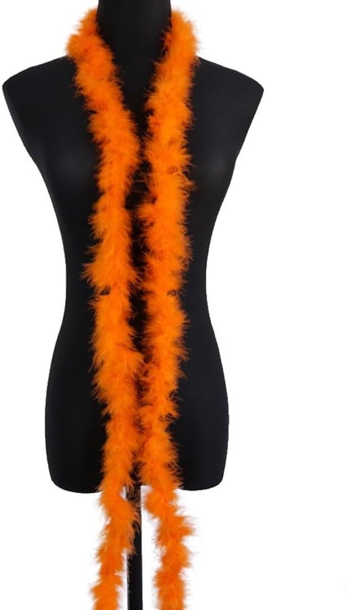 Fluffy Pluche Veren Boa van 3 x 2 m in Oranje voor Feestdecoratie, Bruiloften en Carnaval, Lichtgewicht en Veelzijdig voor Creatieve Projecten