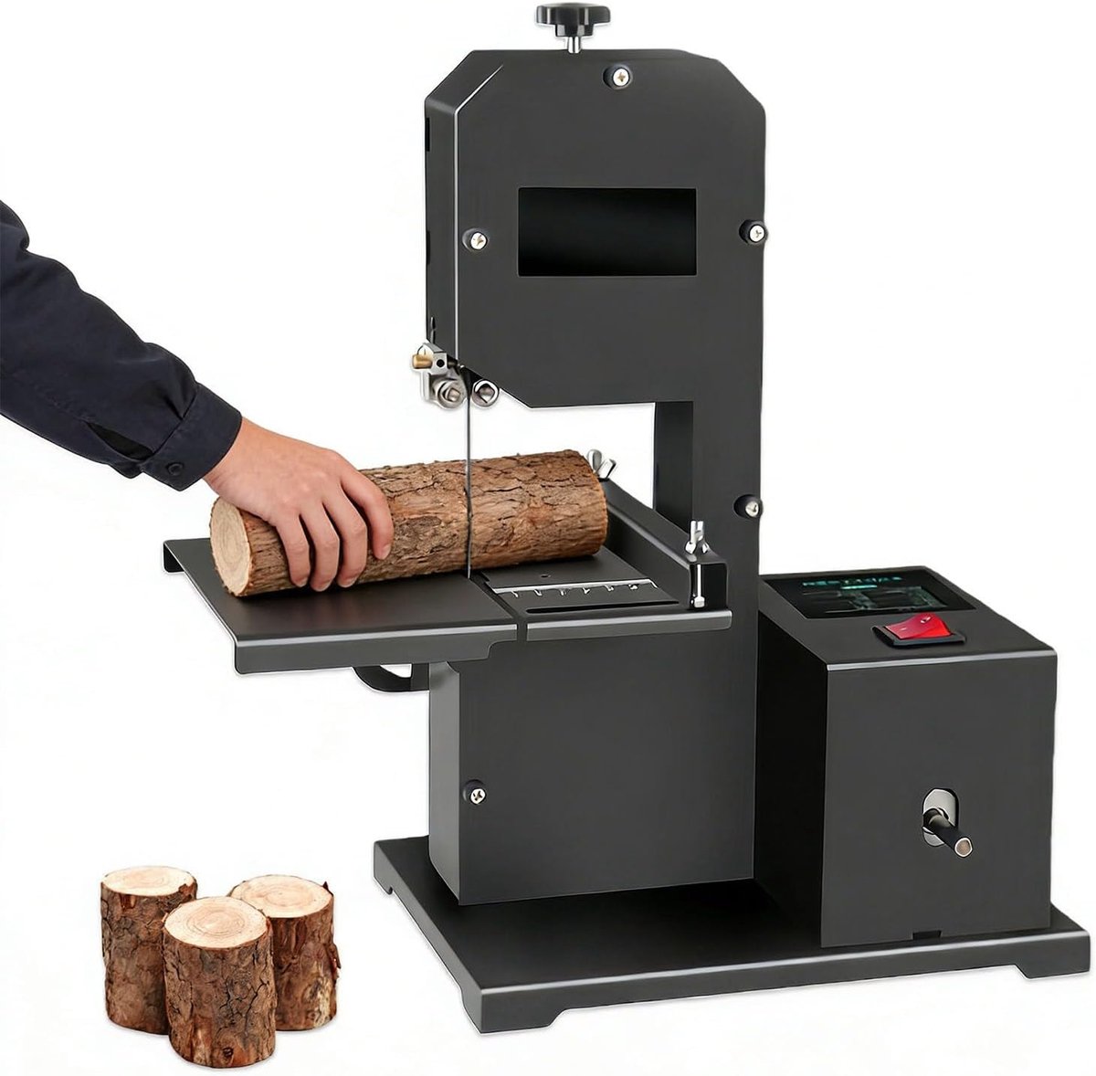Verticale Bandzaag - Houtzaagmachine - Gedetailleerd Zagen - Verstelbare Metalen Tafel - 70mm Snijhoogte